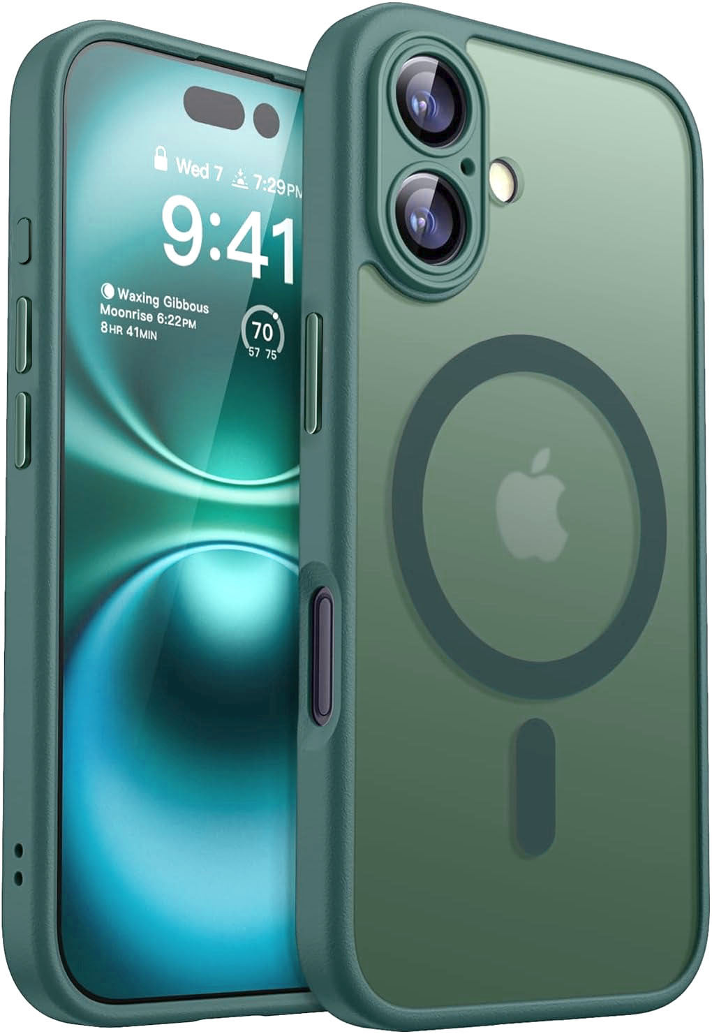 Green phone case with MagSafe feature on a smartphone